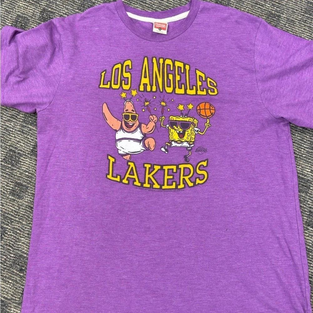 Los Angeles Lakers Homage Nba X Spongebob Collab Tri-Blend T-Shirt Sz L